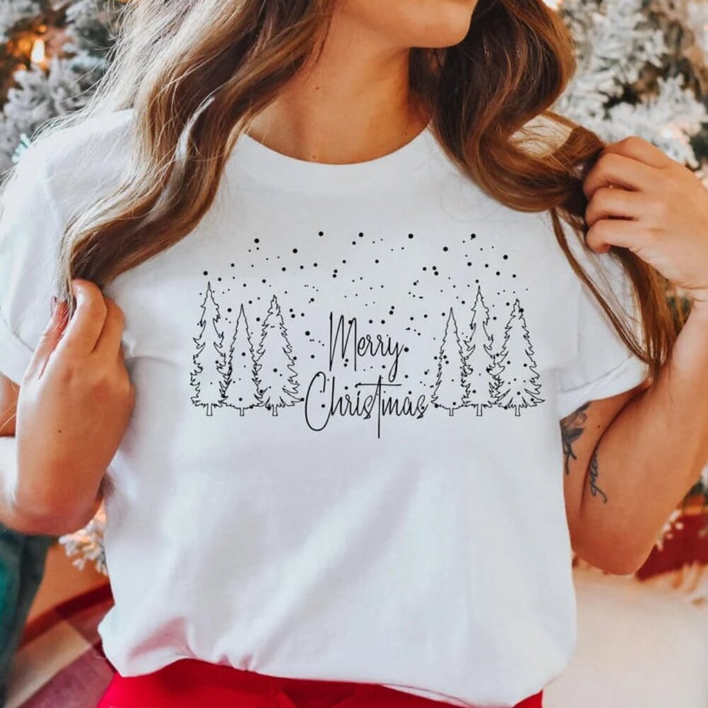 Merry Christmas Tree Shirt, Merry And Bright Christmas Tree Shirt, Christmas Tee